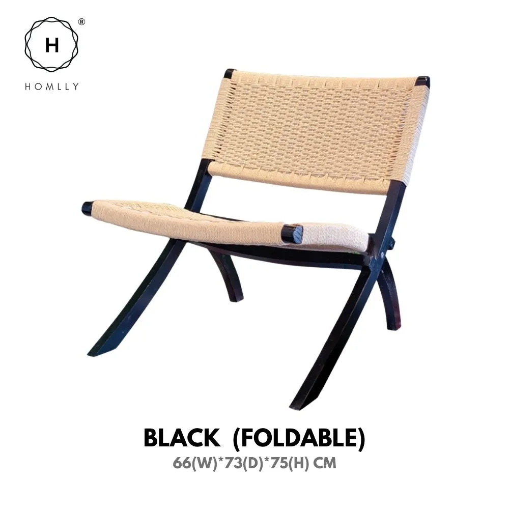 Homlly ika Rattan Woven Folding Recliner Chair