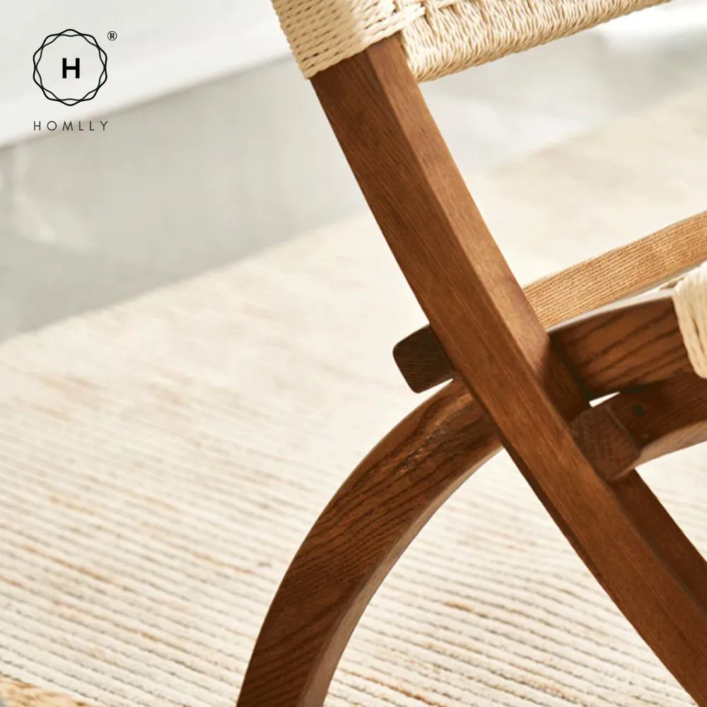 Homlly ika Rattan Woven Folding Recliner Chair
