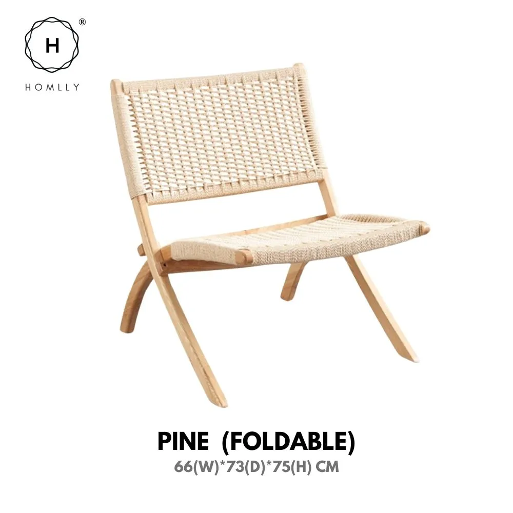 Homlly ika Rattan Woven Folding Recliner Chair