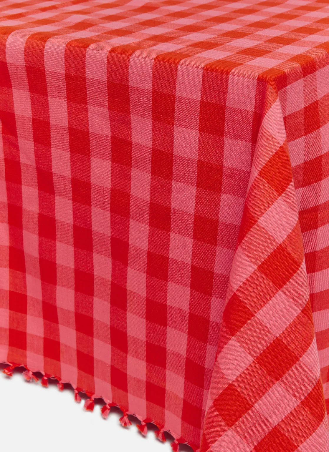 HTH Woven Tablecloth- Gingham Guava- SMALL