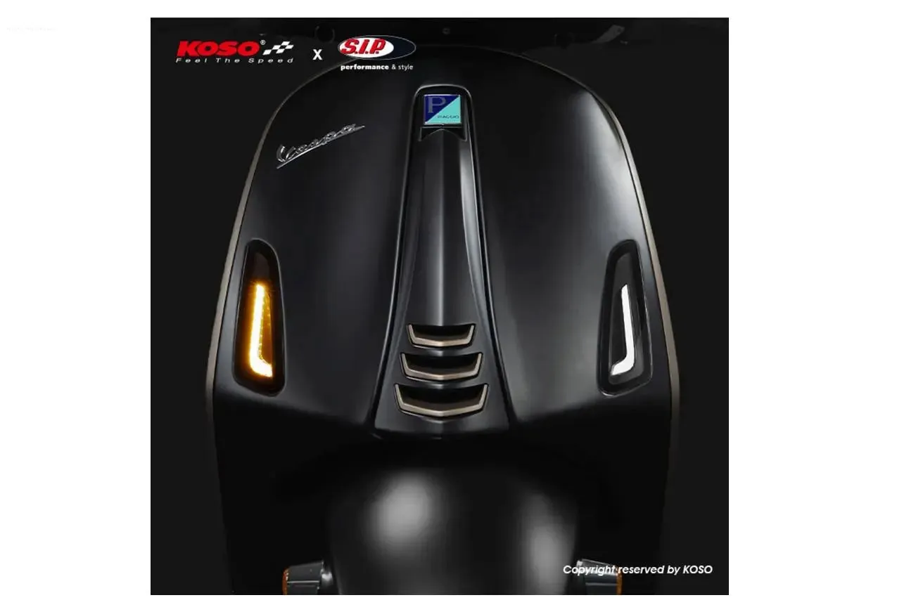 Indicator Kit Front KOSO Smoked | Vespa Primavera/Sprint 125-150cc
