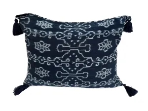 Indigo Ikat Pillow 25x19