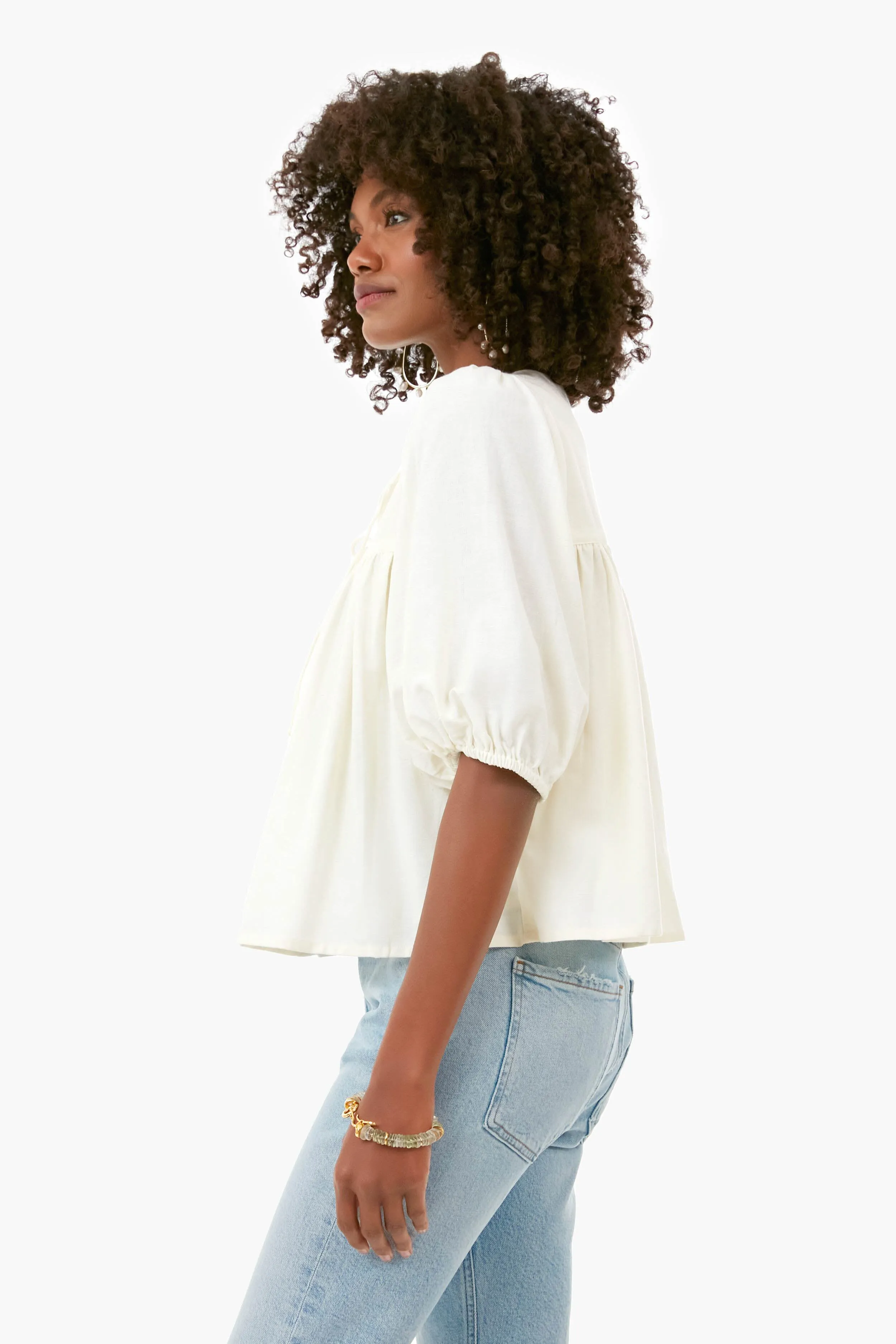 Ivory Puff Isla Top