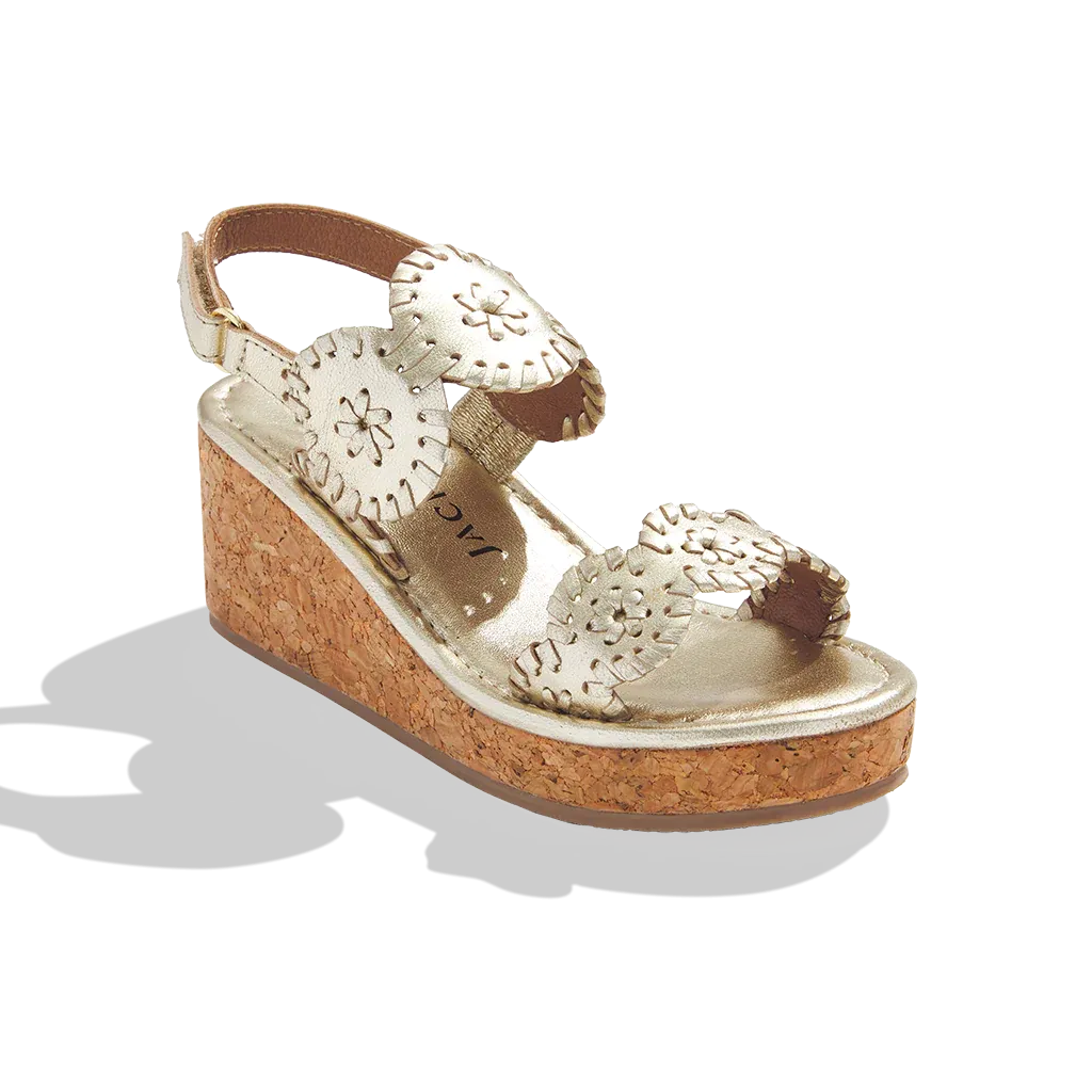 Jack Rogers Girls Lauren High Wedge - Platinum