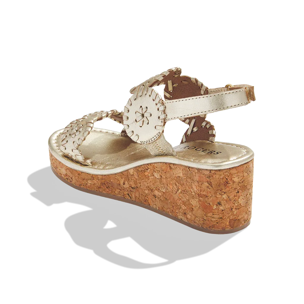 Jack Rogers Girls Lauren High Wedge - Platinum