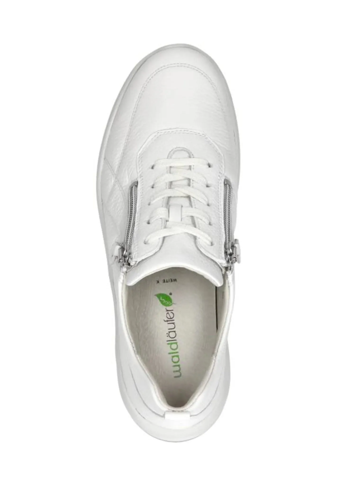 'Kalea' women's very wide fit (K) lace-zip sneakers - white