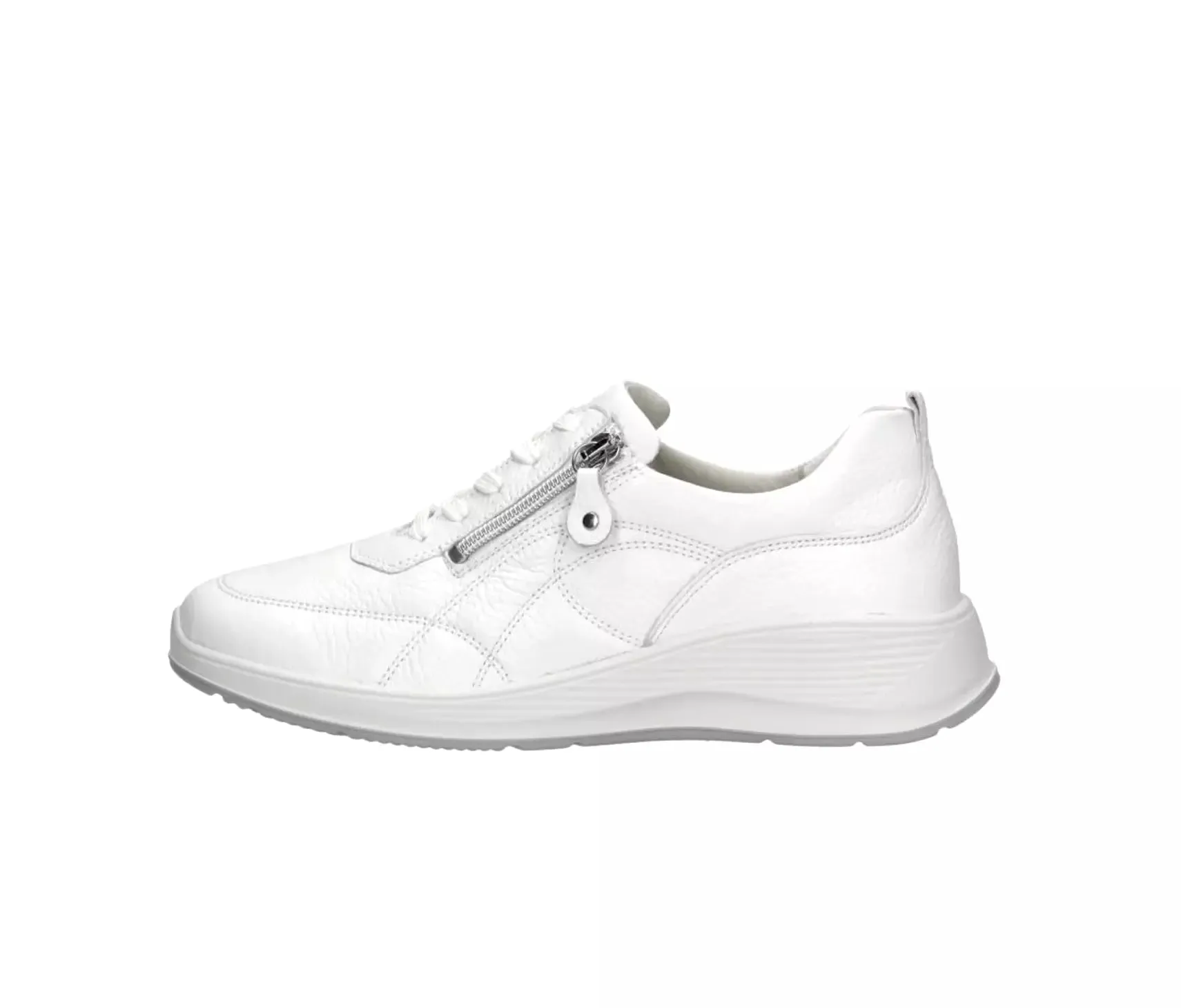 'Kalea' women's very wide fit (K) lace-zip sneakers - white
