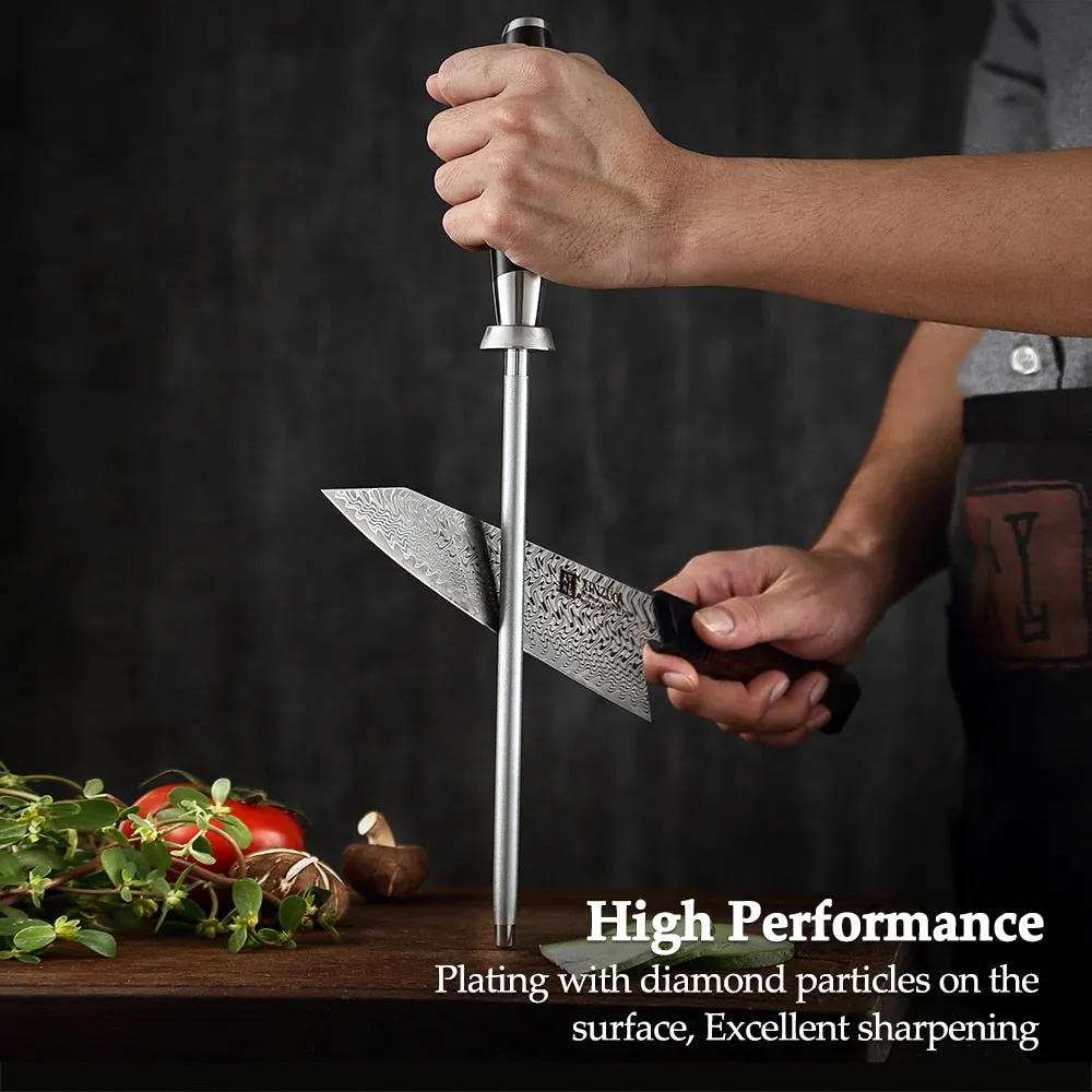 Knife Sharpener Rod Grinder Durable High Carbon Stainless Steel Honing Diamond Sharpener
