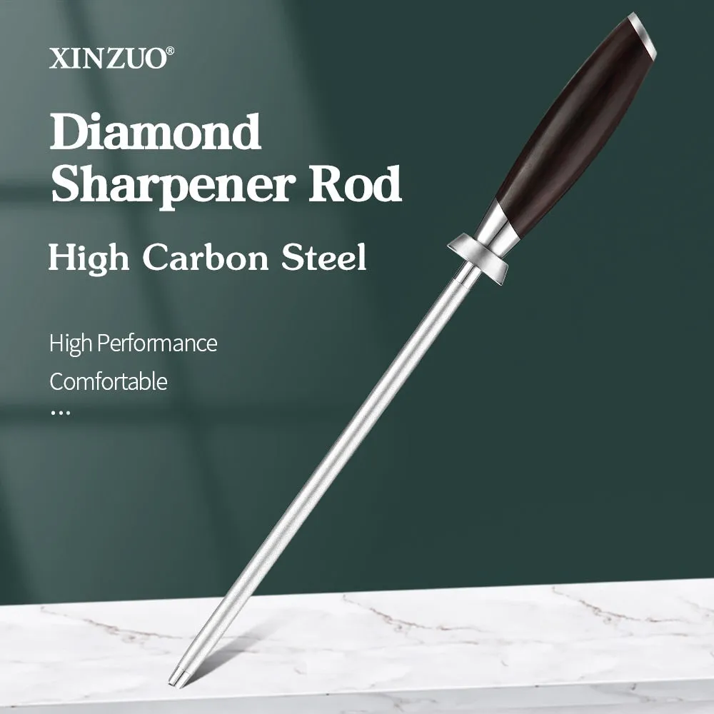 Knife Sharpener Rod Grinder Durable High Carbon Stainless Steel Honing Diamond Sharpener