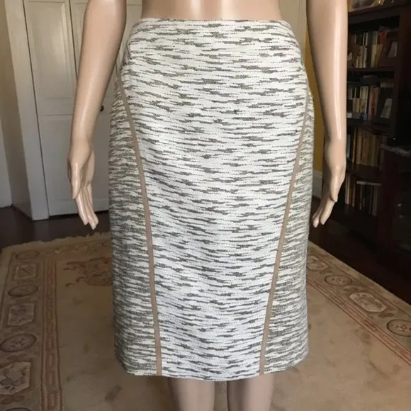 Lafayette 148 NY linen jacquard pencil skirt size 4