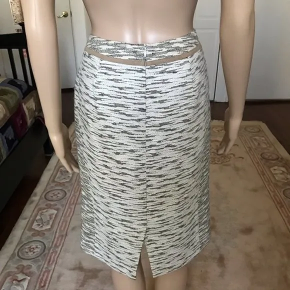 Lafayette 148 NY linen jacquard pencil skirt size 4