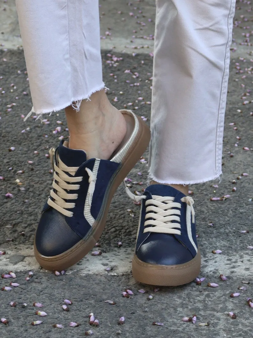 Leanne Blue Flat Sneakers