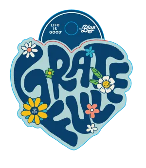 Life is Good Bright Baubles Heart Sticker