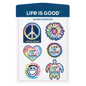 Life is Good Tie Dye Six Pack Sticker Pack