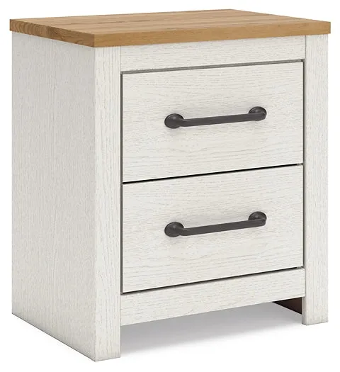 Linnocreek Twin Panel Headboard with Mirrored Dresser and 2 Nightstands
