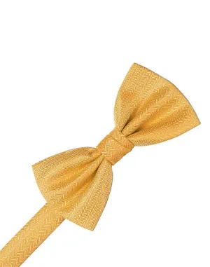 Mandarin Herringbone Kids Bow Tie