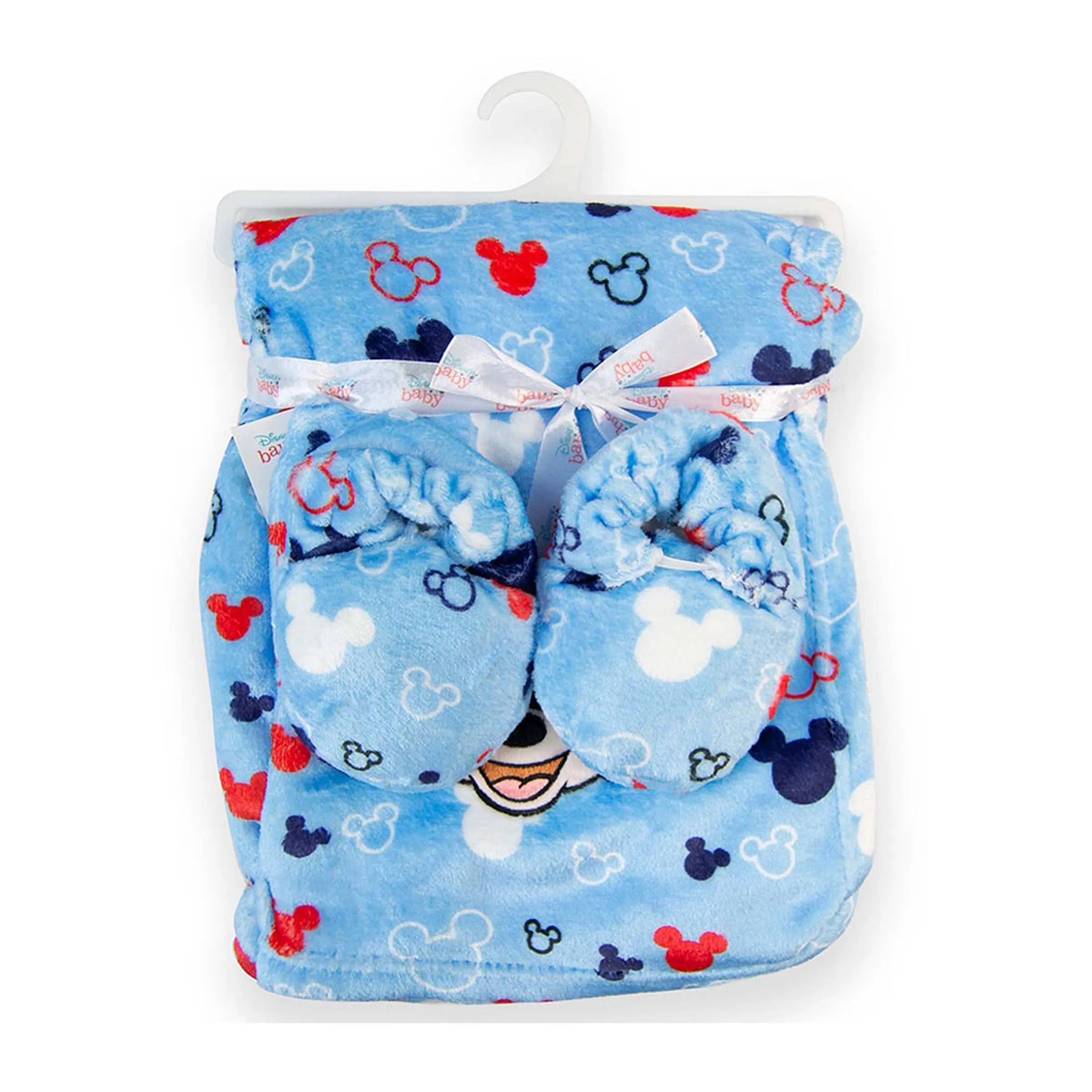 MICKEY BOYS FLANNEL BLANKET W/BOOTIES GIFT SET