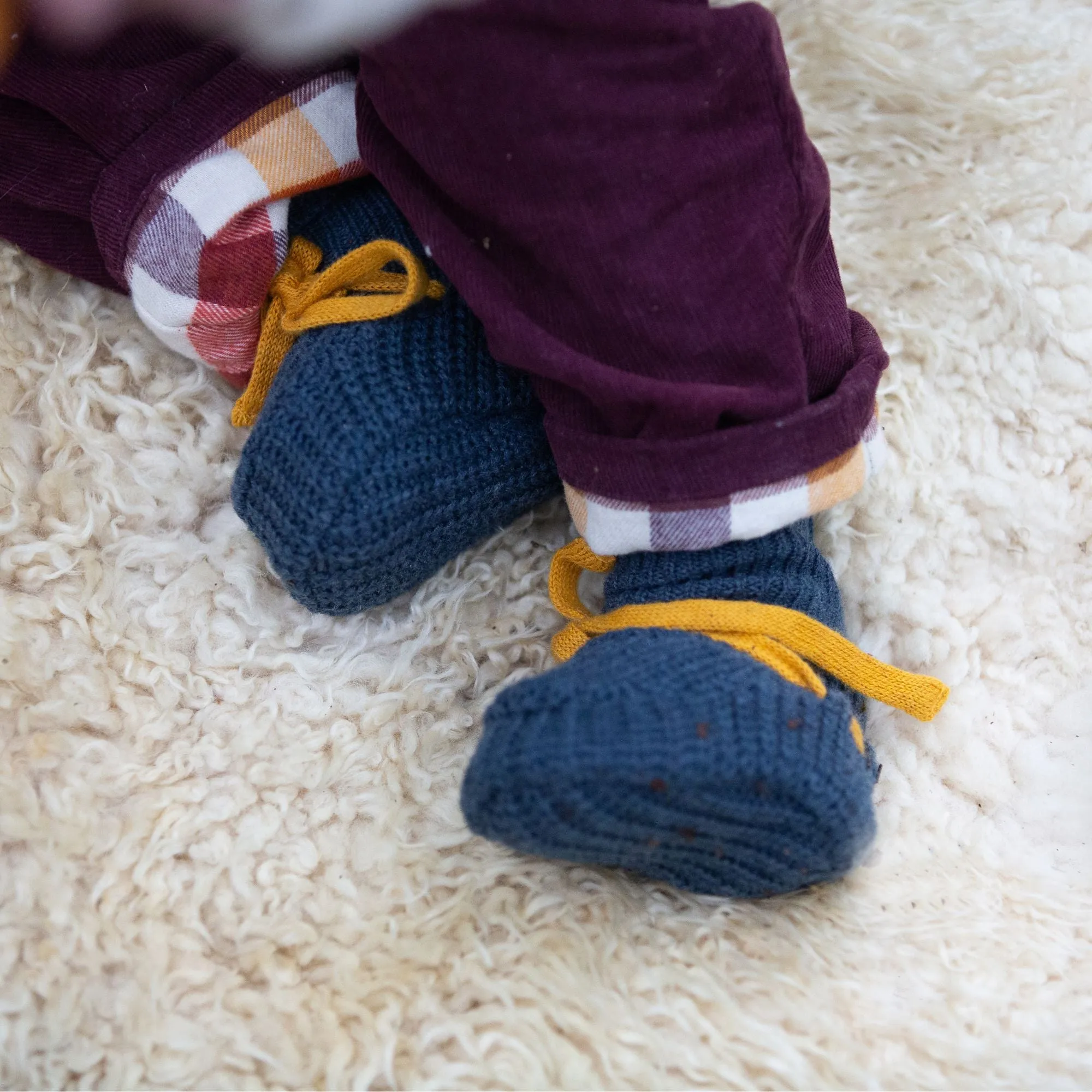 Midnight Blue Knitted Baby Booties