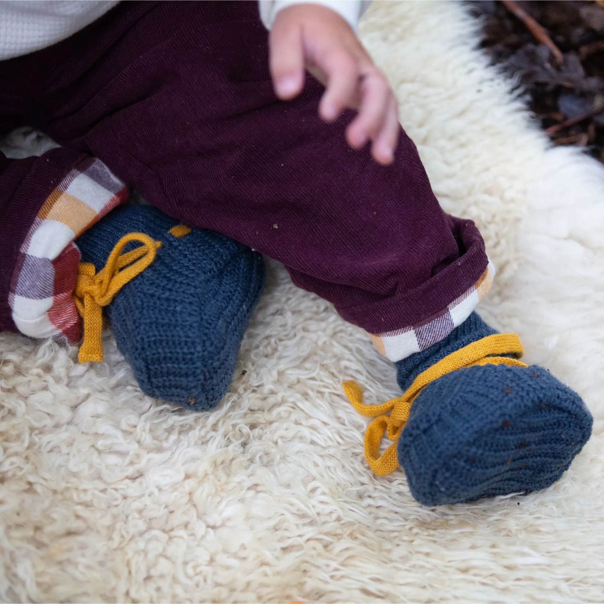 Midnight Blue Knitted Baby Booties