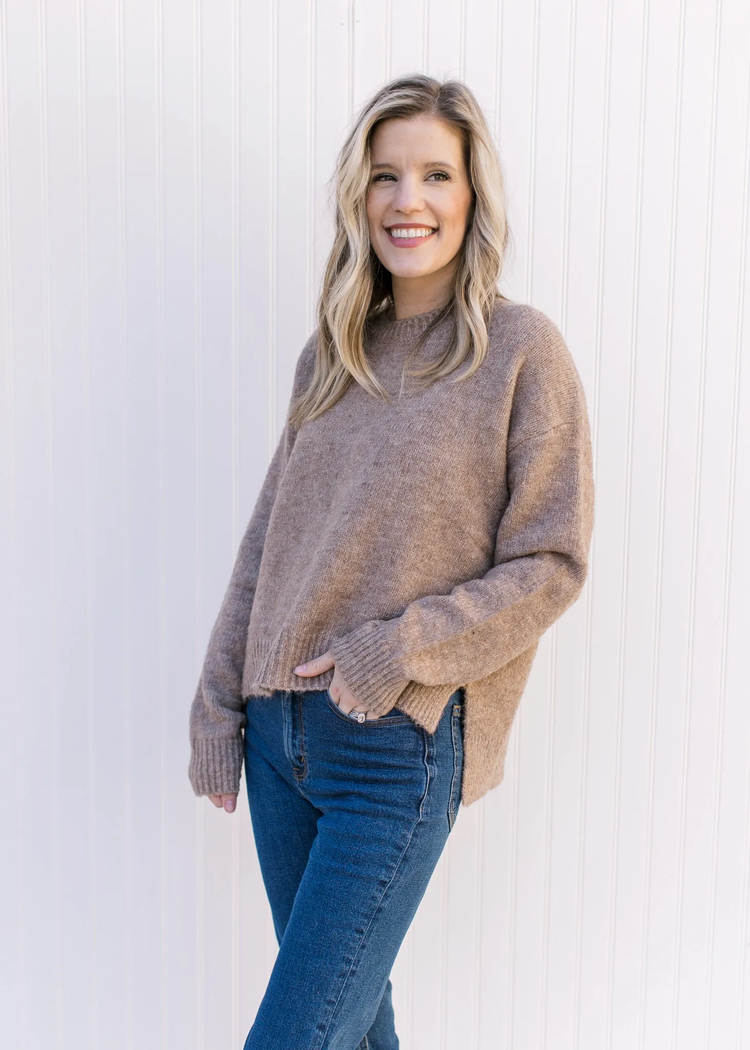 Mocha Round Neck Sweater B