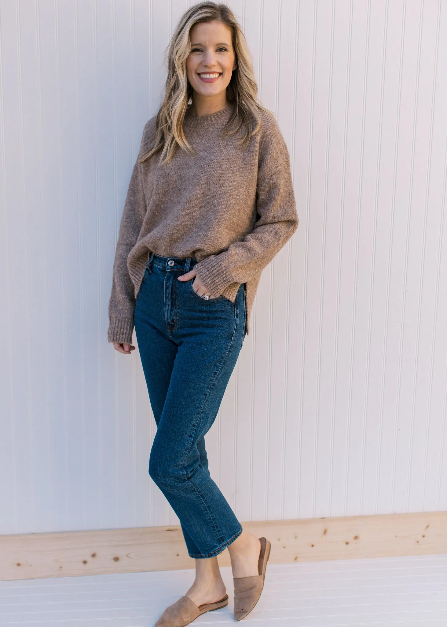 Mocha Round Neck Sweater B