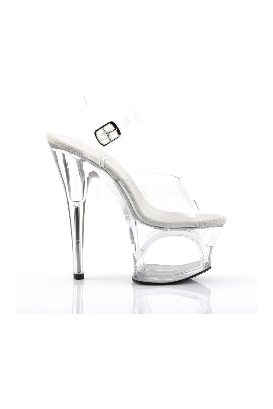MOON-708 Platform Sandal  | Clear Vinyl