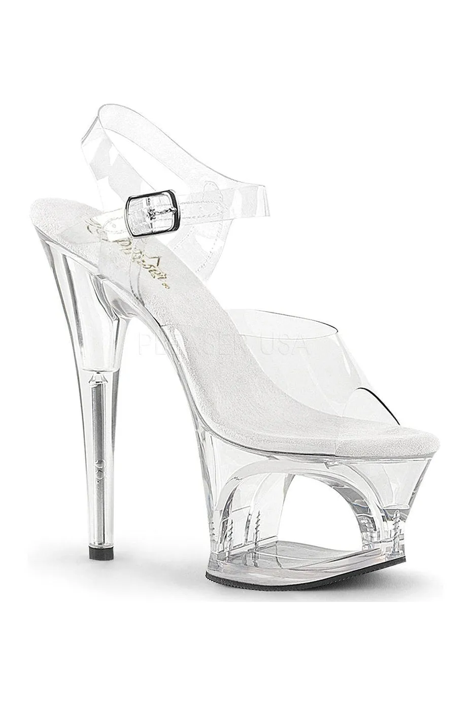 MOON-708 Platform Sandal  | Clear Vinyl