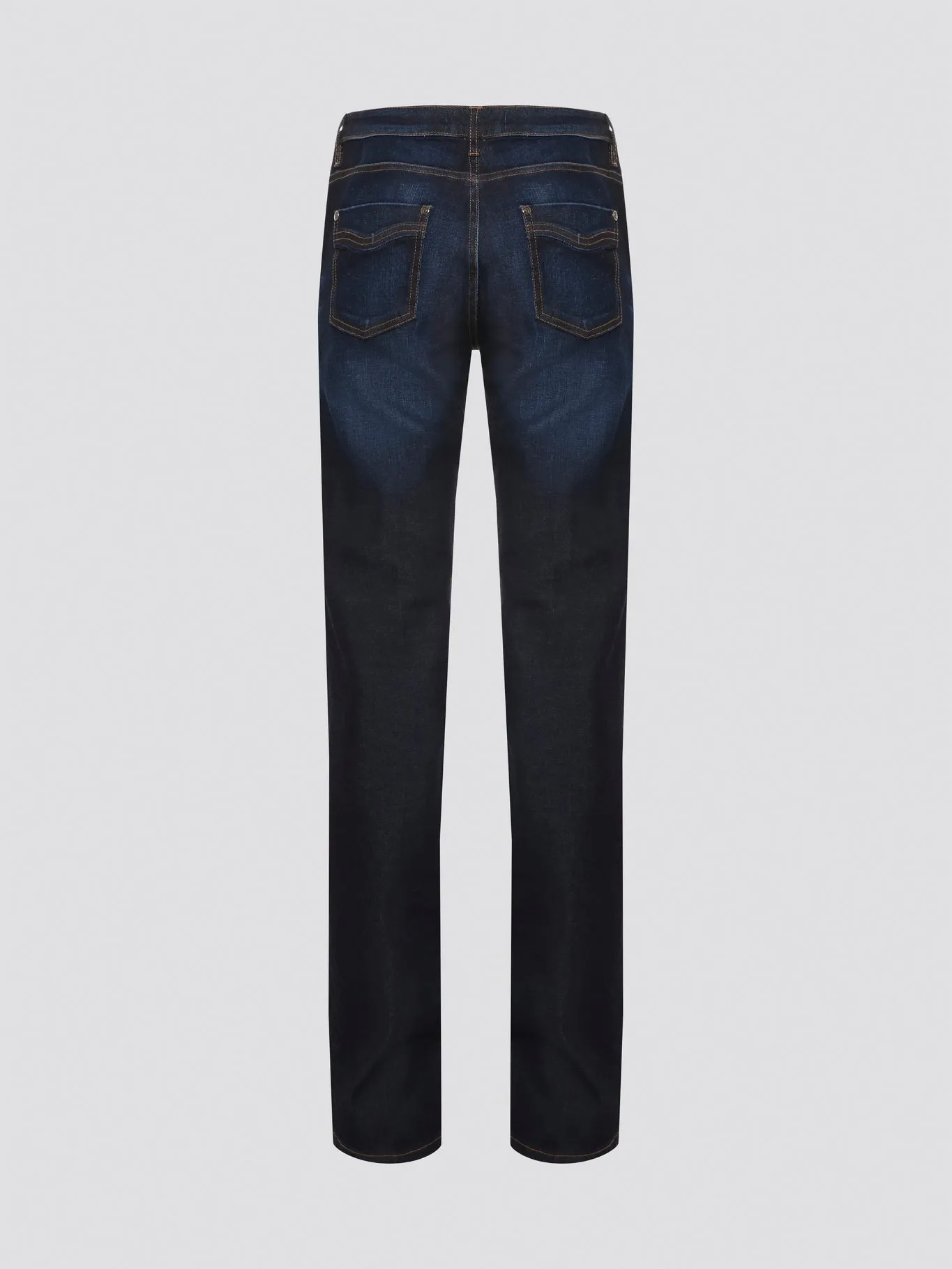 Navy Stonewashed Straight Cut Jeans