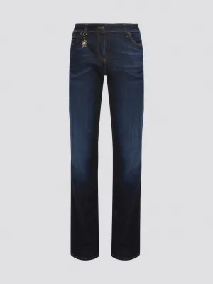 Navy Stonewashed Straight Cut Jeans