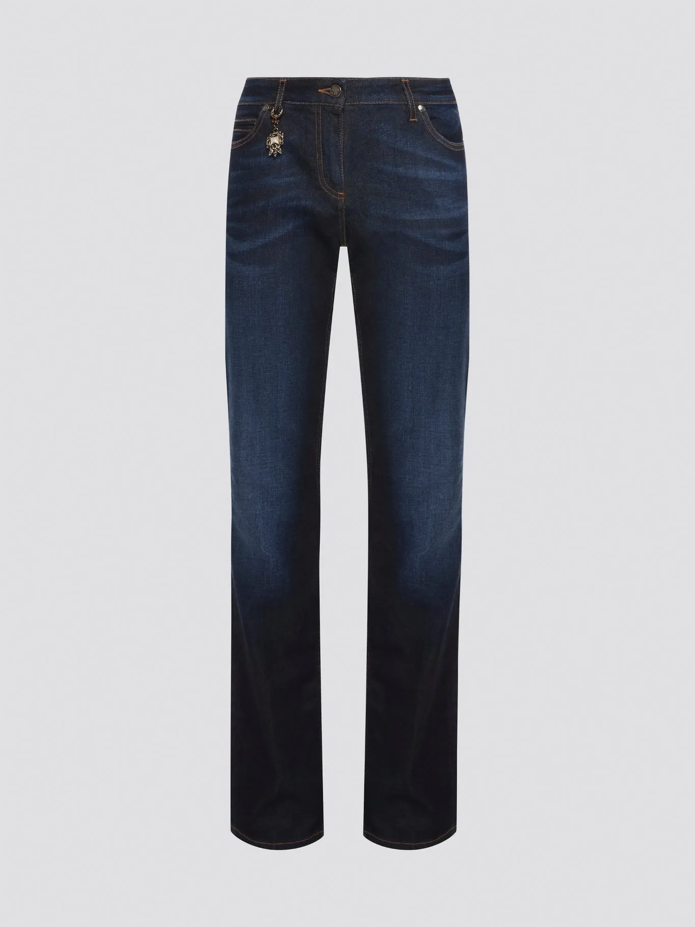 Navy Stonewashed Straight Cut Jeans