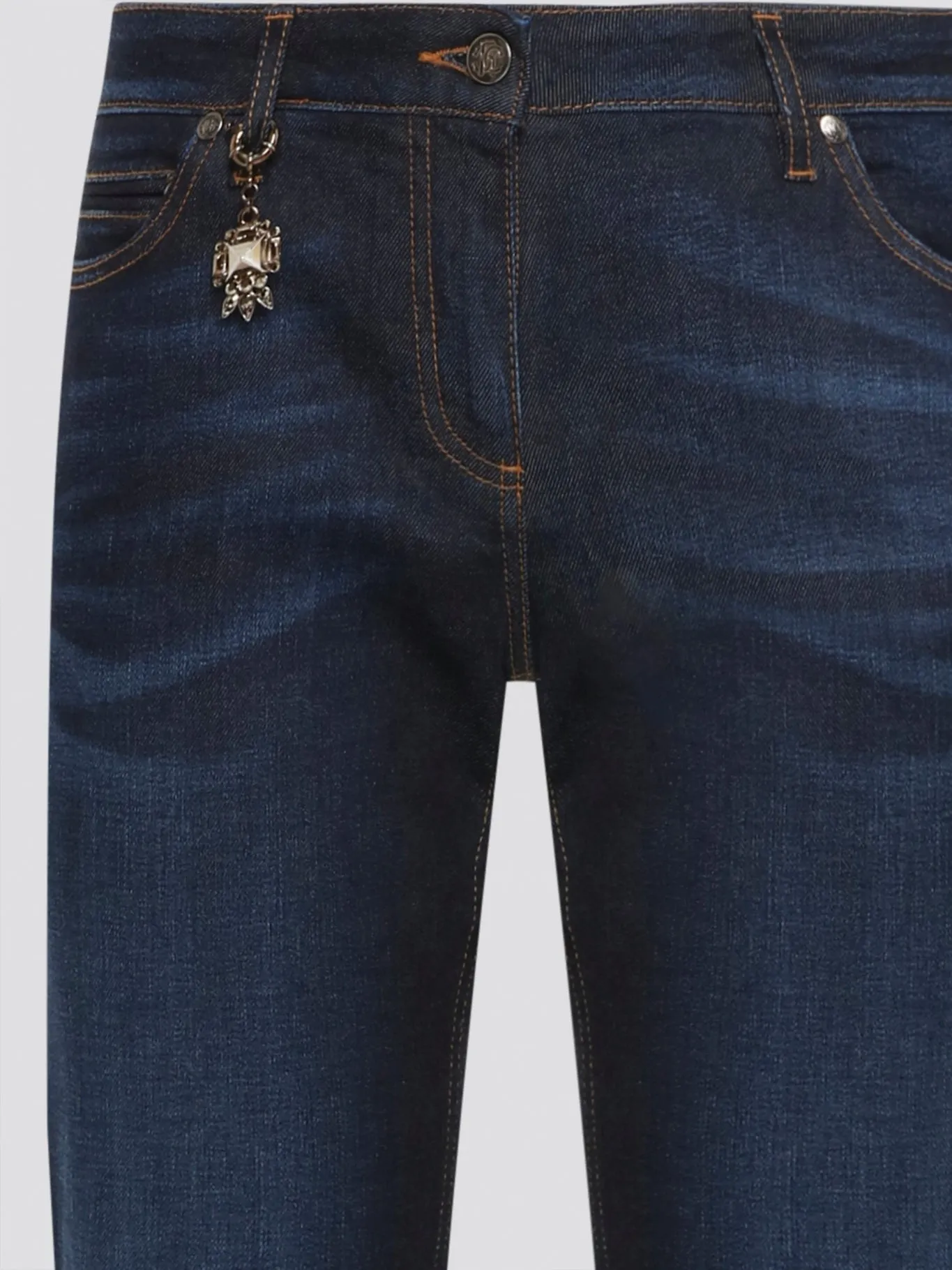 Navy Stonewashed Straight Cut Jeans