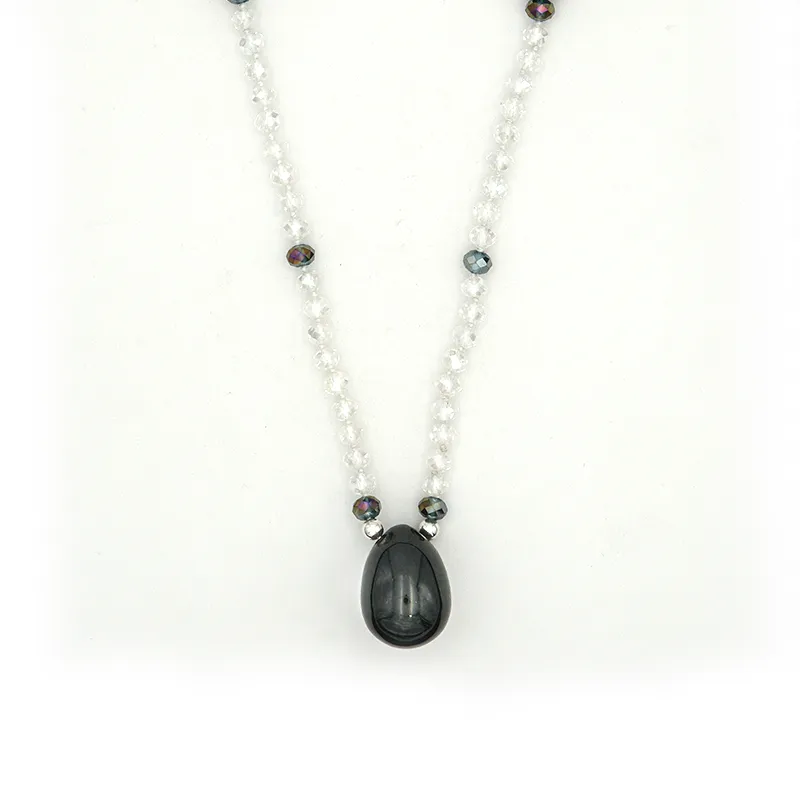 Nephrite Jade with Clear Glass Yoni Egg Mala - Light Collection