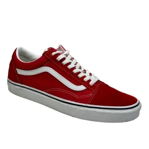 New Men’s Van’s Lace Up Red &amp; White Sneakers Leather, Suede&amp; Canvas Size 10