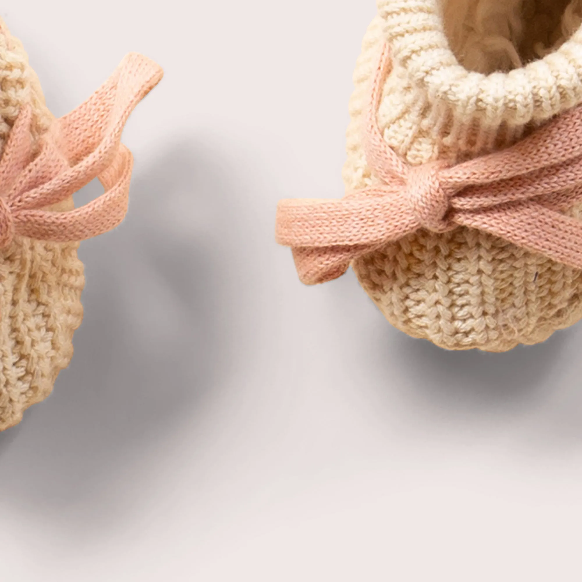 Oatmeal Knitted Baby Booties