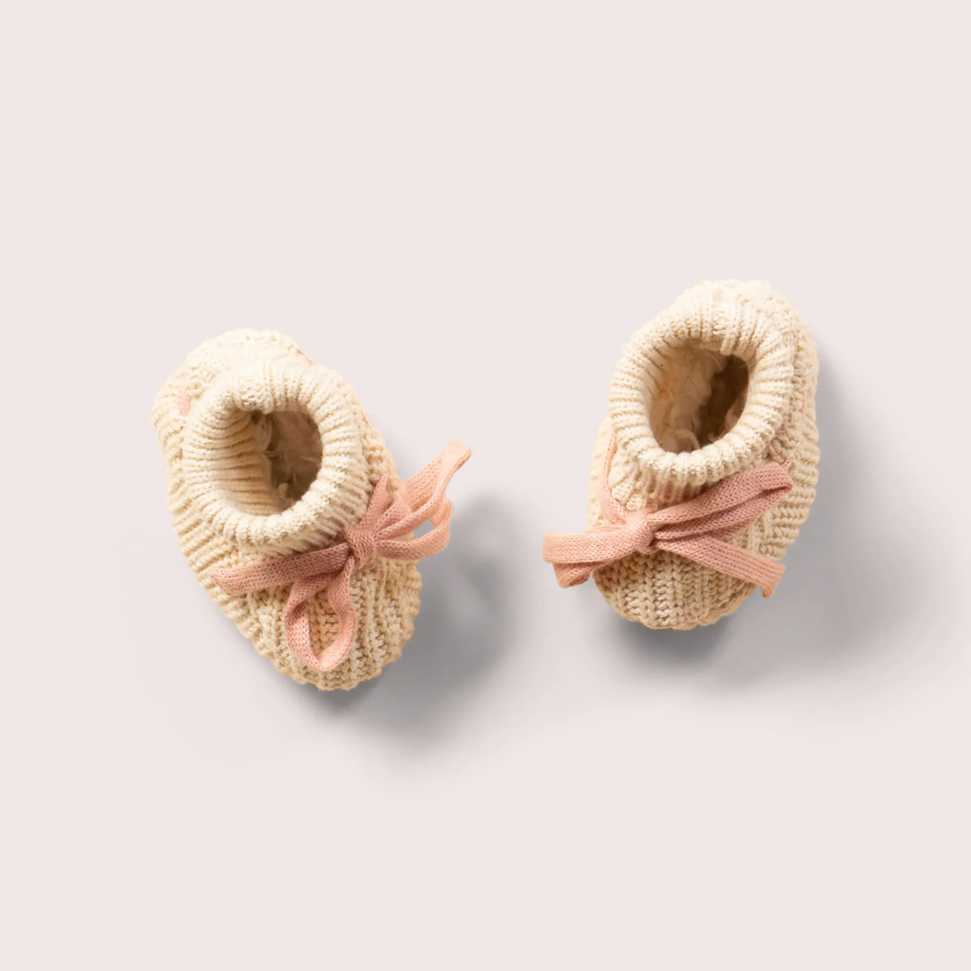Oatmeal Knitted Baby Booties