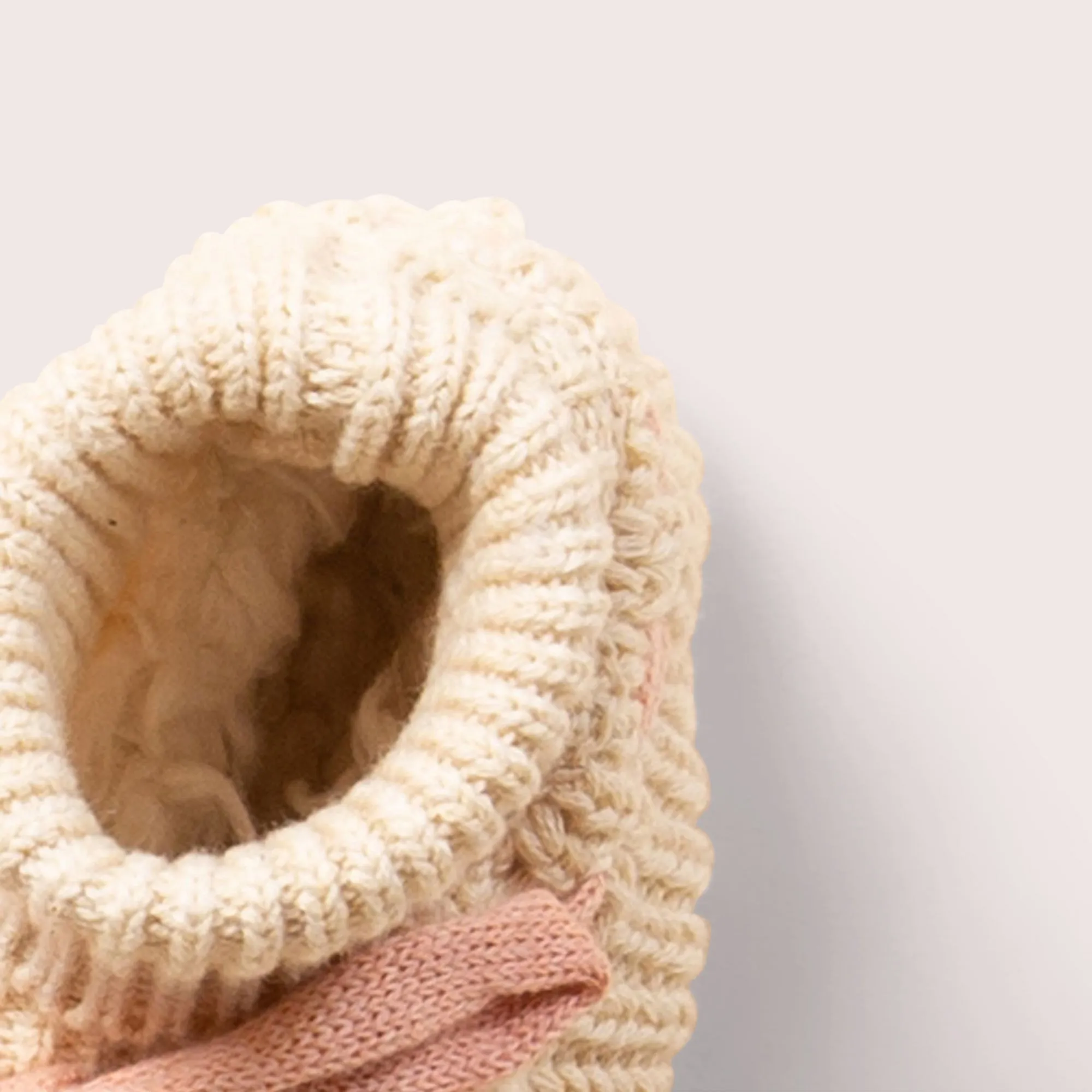 Oatmeal Knitted Baby Booties