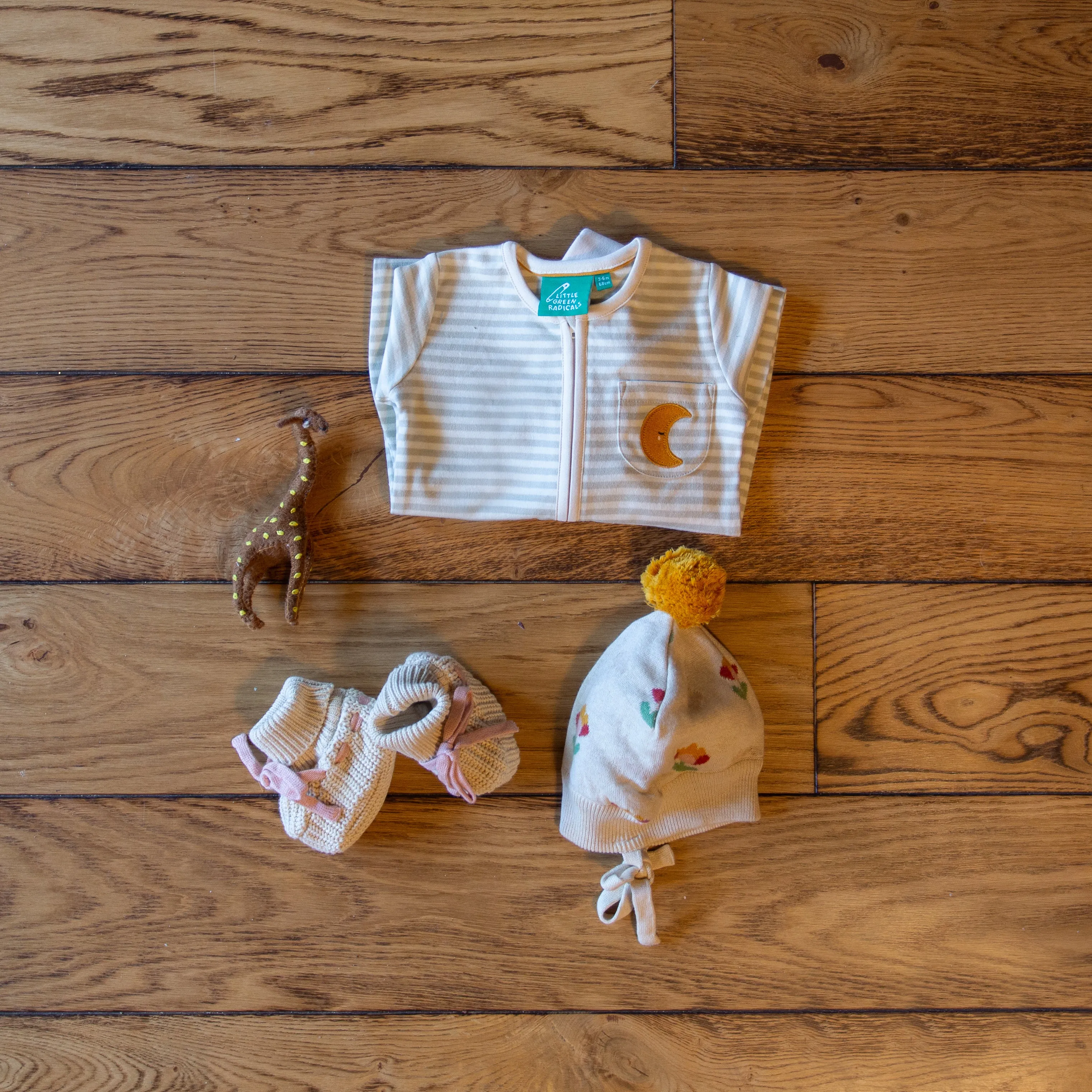 Oatmeal Knitted Baby Booties