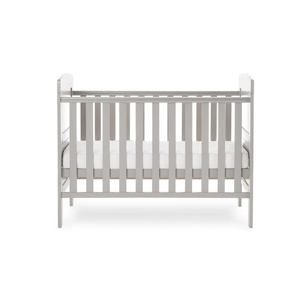 OBABY Grace Mini Cot Bed - Warm Grey