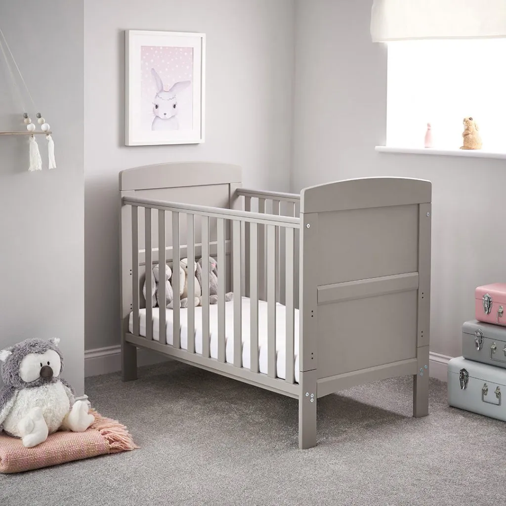 OBABY Grace Mini Cot Bed - Warm Grey