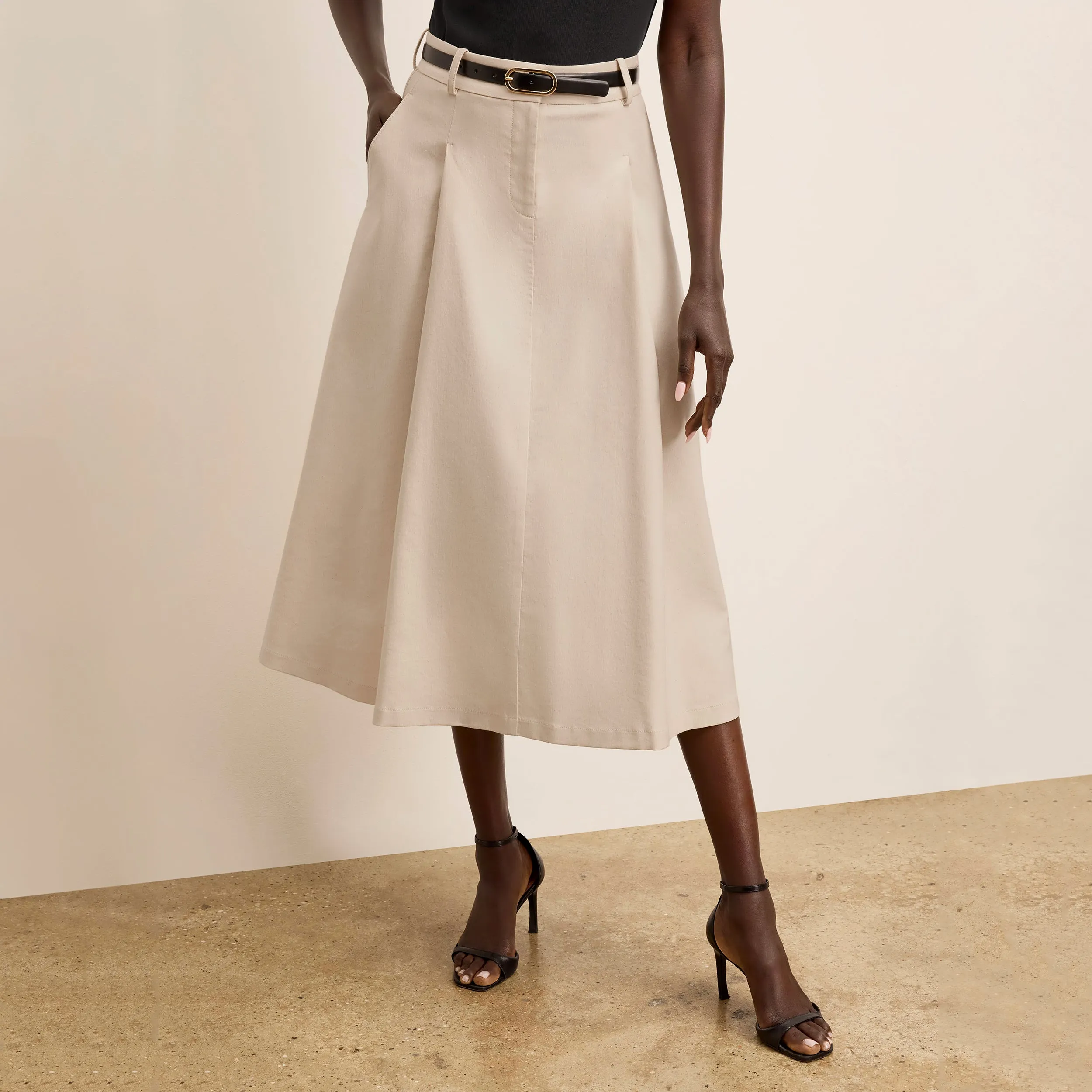 Olia Breeze Skirt - Cotton Viscose :: Natural