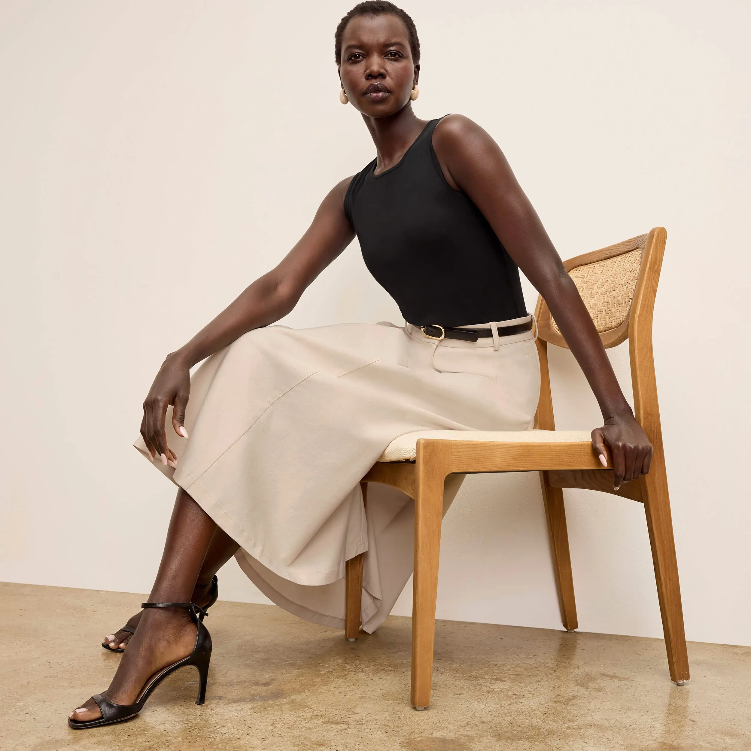 Olia Breeze Skirt - Cotton Viscose :: Natural