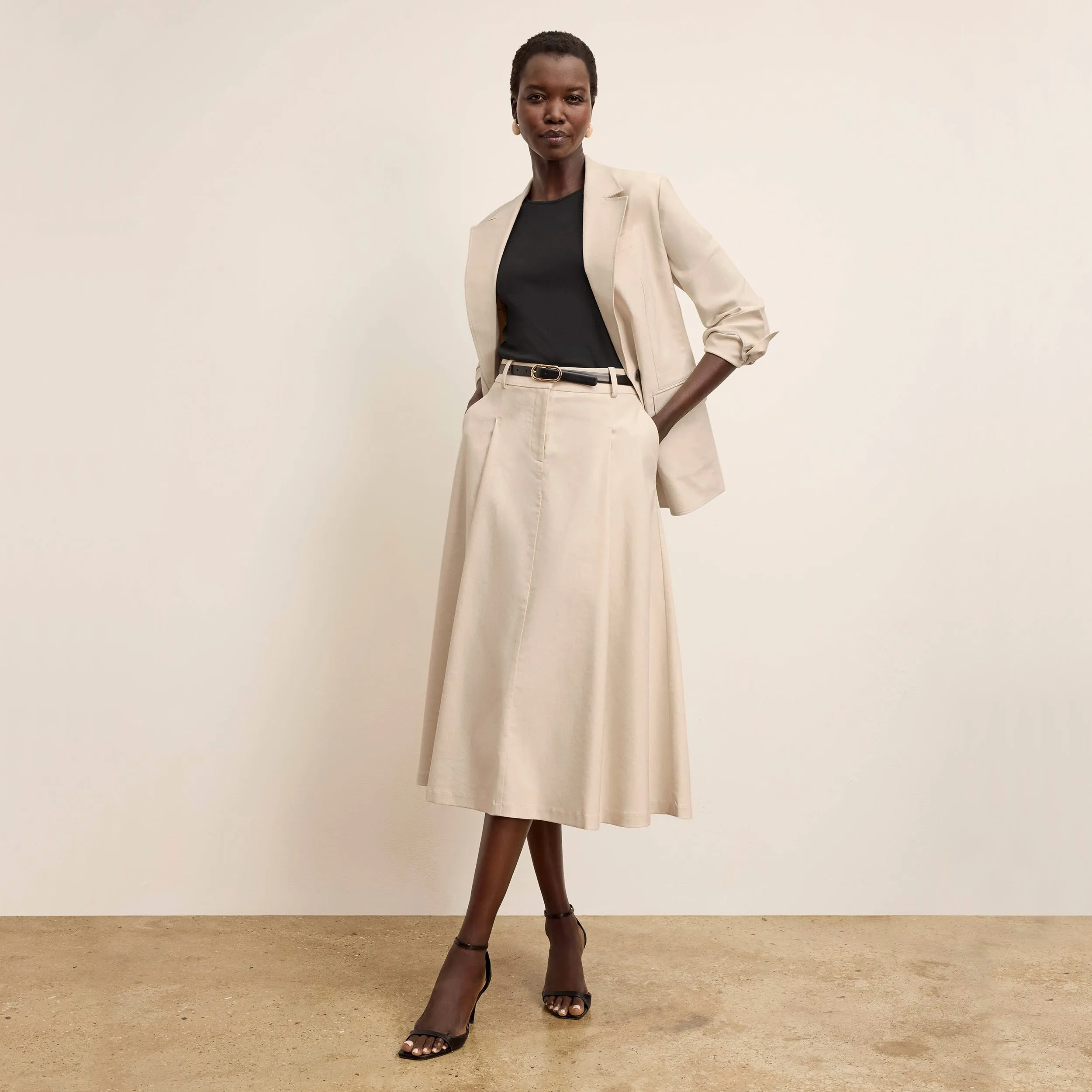 Olia Breeze Skirt - Cotton Viscose :: Natural