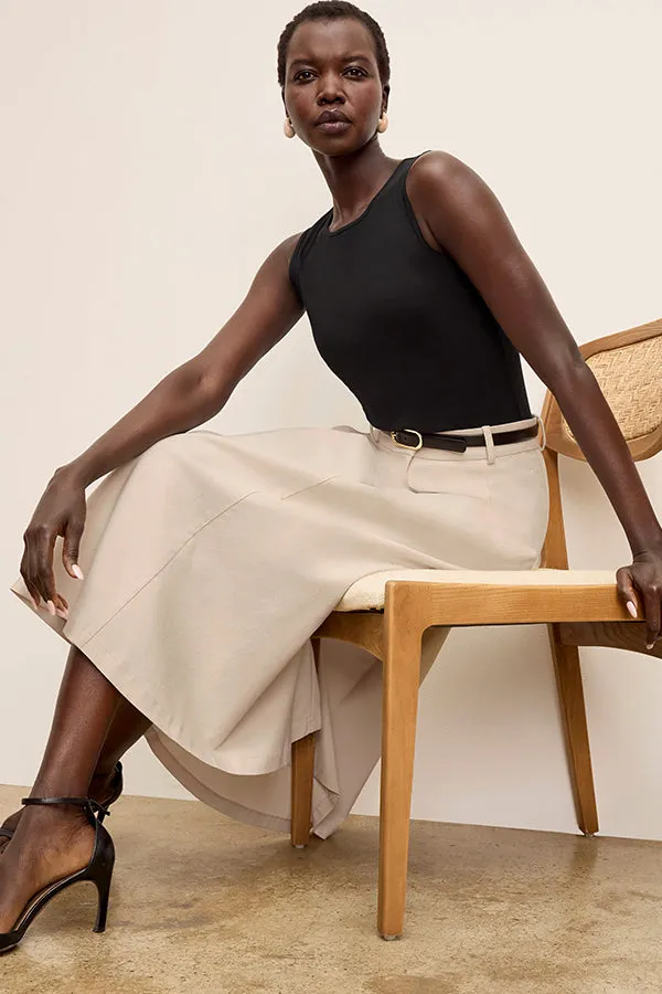 Olia Breeze Skirt - Cotton Viscose :: Natural