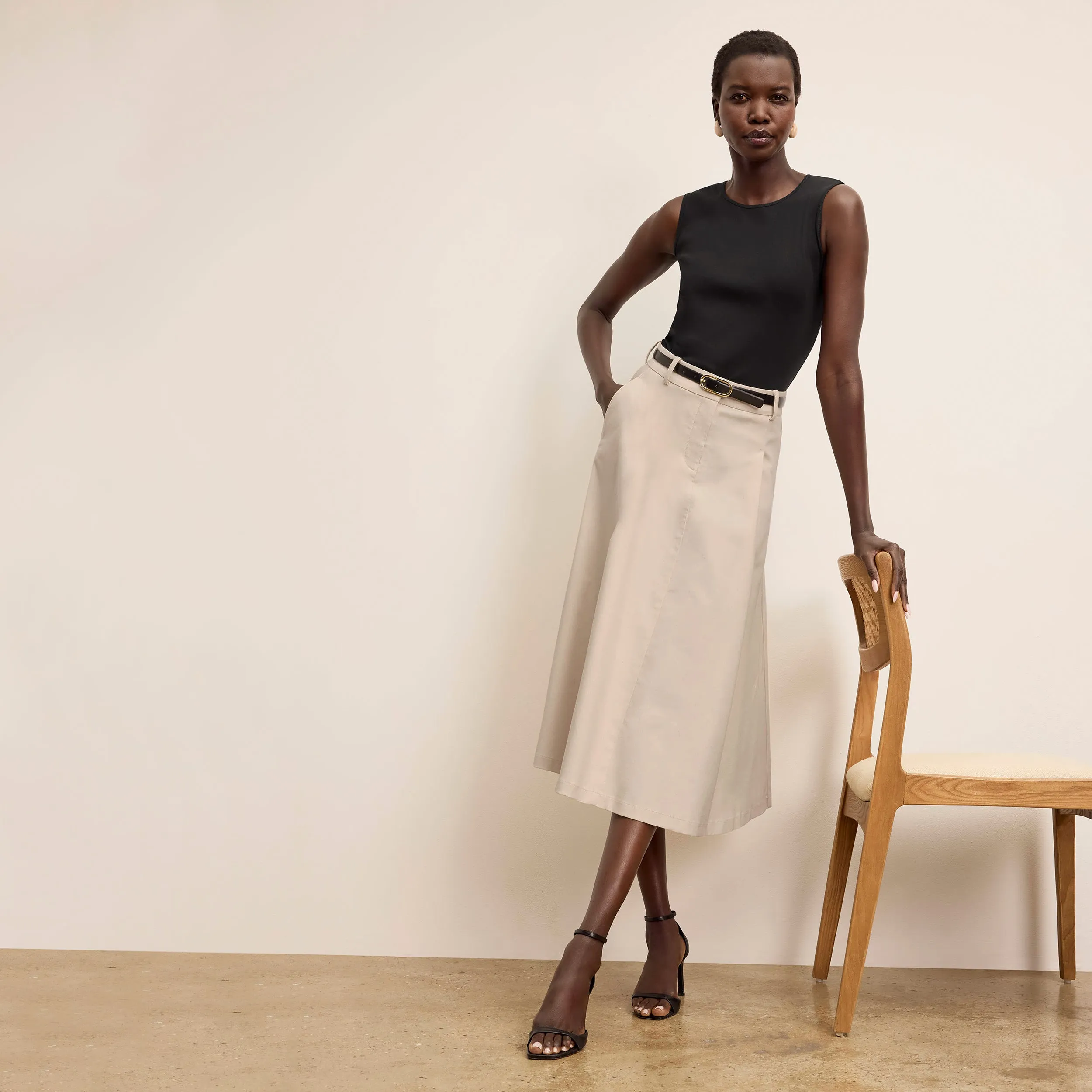 Olia Breeze Skirt - Cotton Viscose :: Natural
