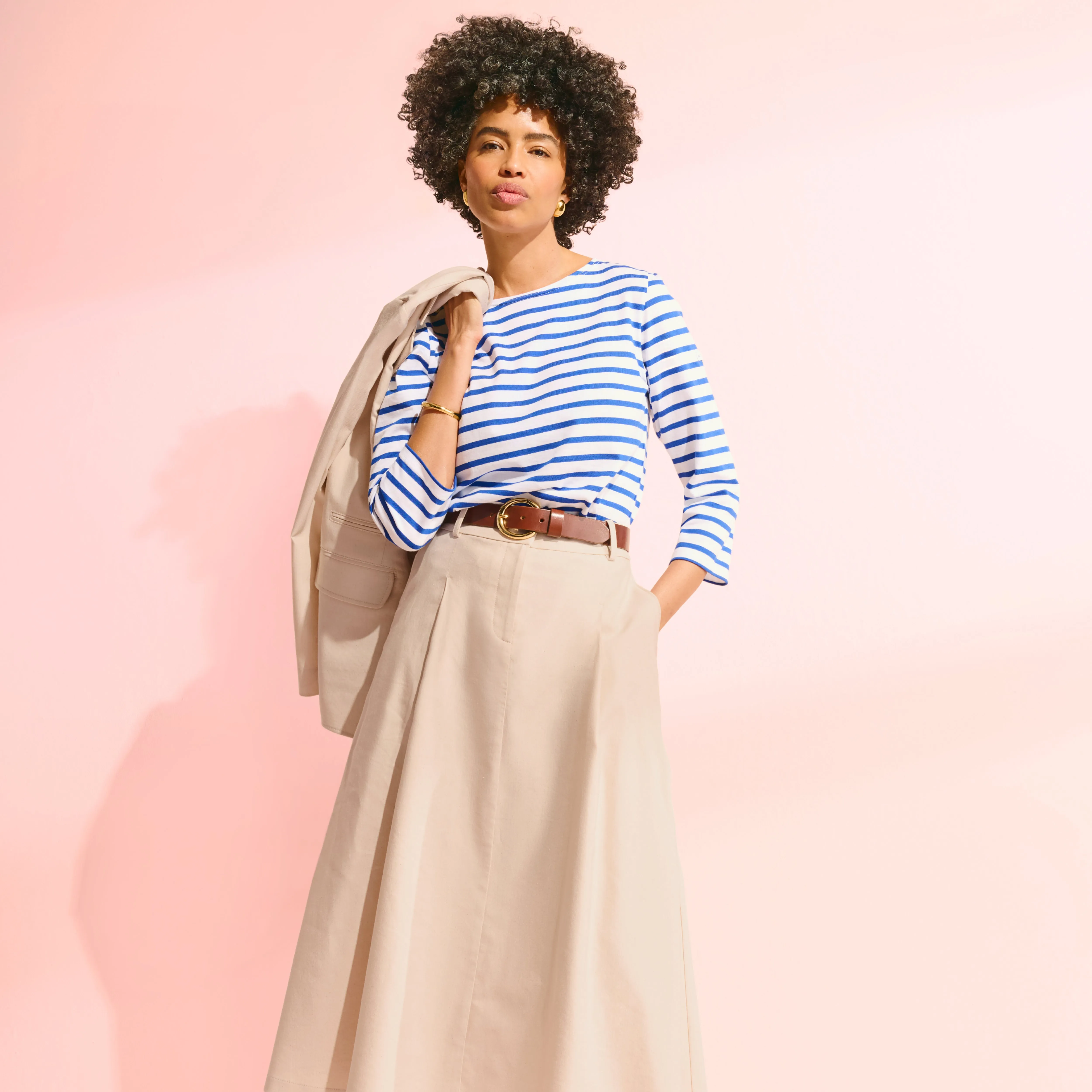 Olia Breeze Skirt - Cotton Viscose :: Natural