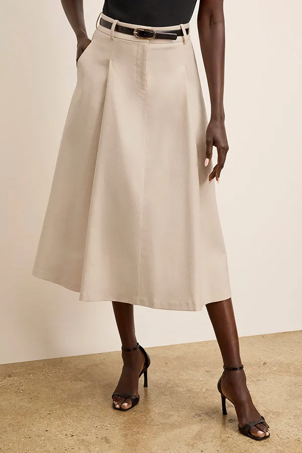 Olia Breeze Skirt - Cotton Viscose :: Natural