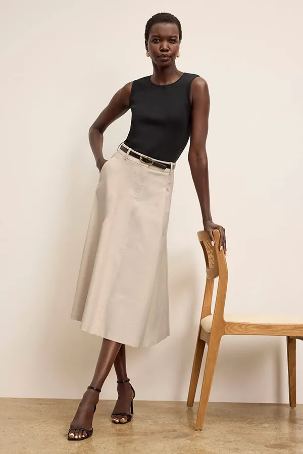 Olia Breeze Skirt - Cotton Viscose :: Natural