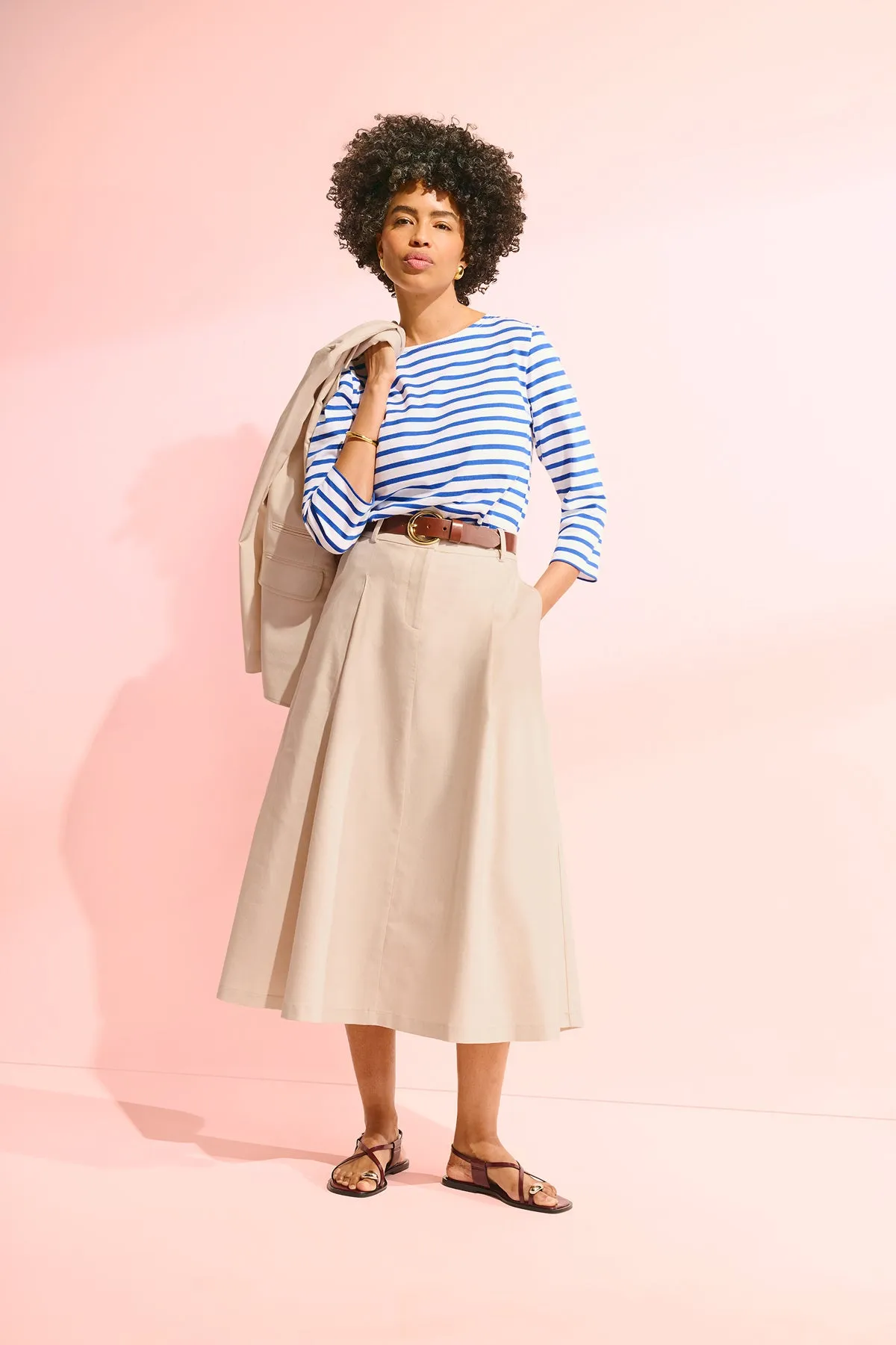 Olia Breeze Skirt - Cotton Viscose :: Natural