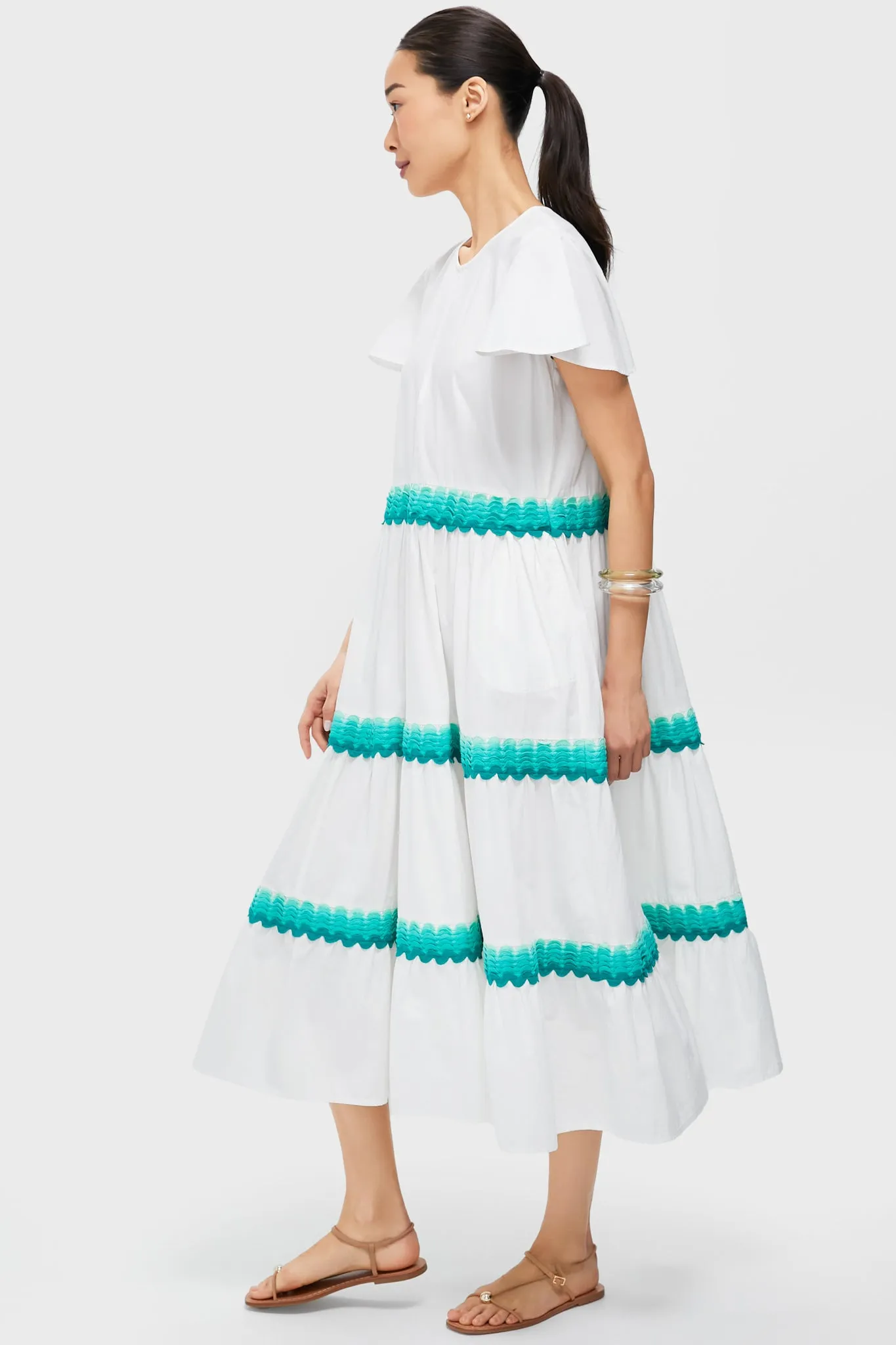 Pacifica Aqua V Neck Maxi Dress