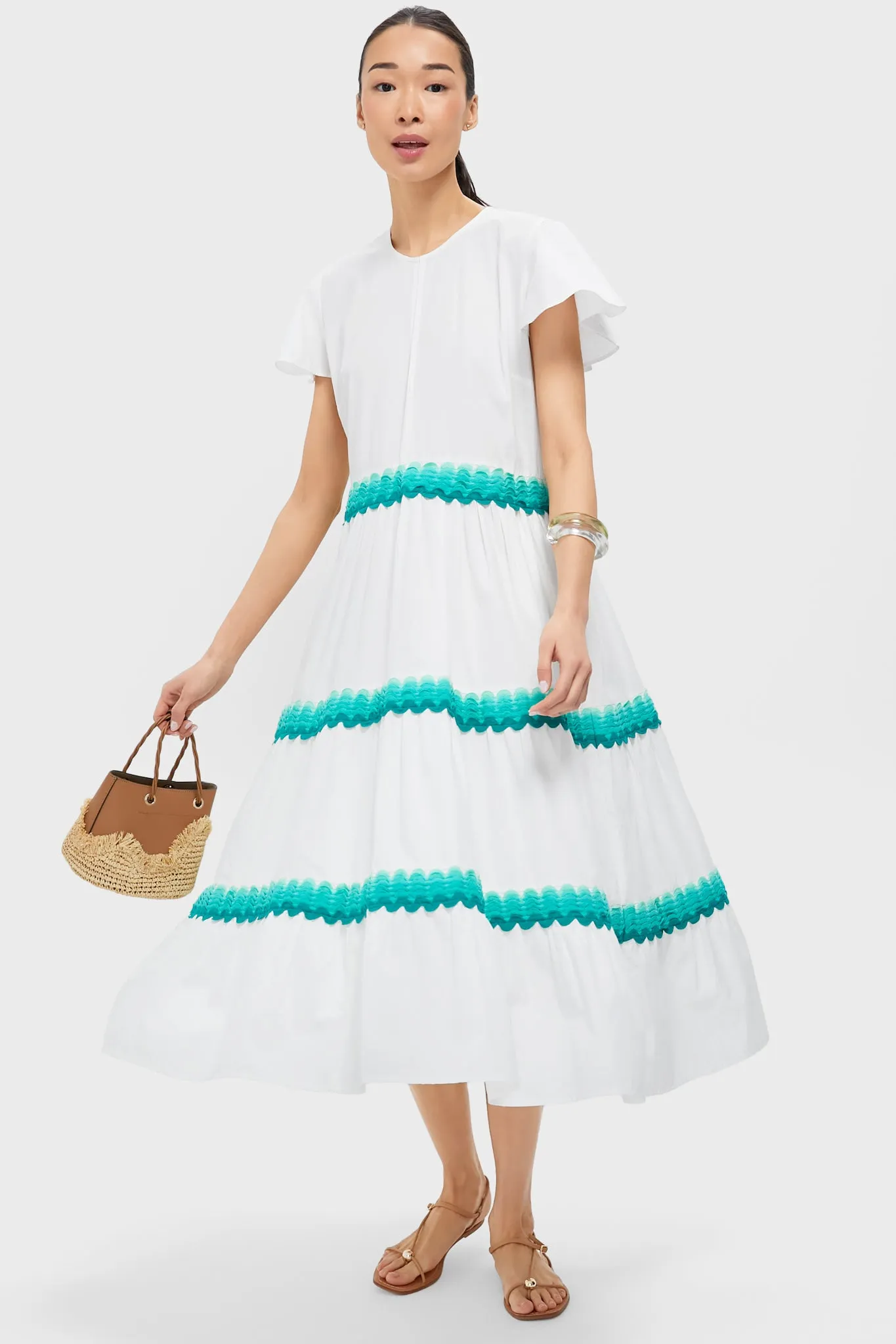 Pacifica Aqua V Neck Maxi Dress